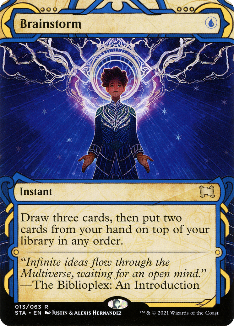 Brainstorm (STA-013) - Strixhaven Mystical Archive: (Showcase) (Borderless) Foil