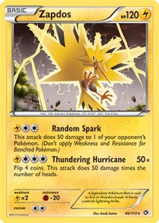 Zapdos (BW Legendary Treasures) 046/113  Deck Exclusives - Rare