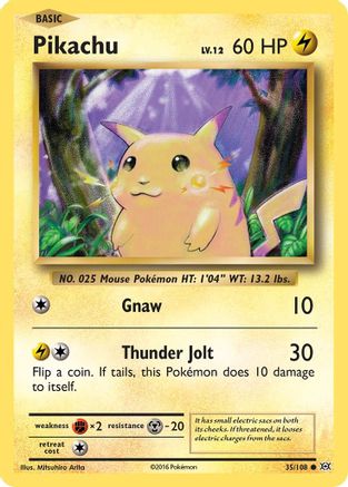 Pikachu 035  - Reverse Holofoil XY  Evolutions - Common