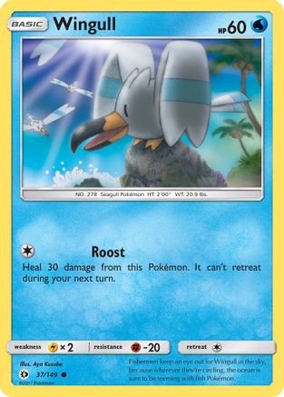 Wingull 037  SM Base Set - Common