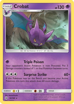Crobat 056  - Holofoil SM Base Set - Holo Rare