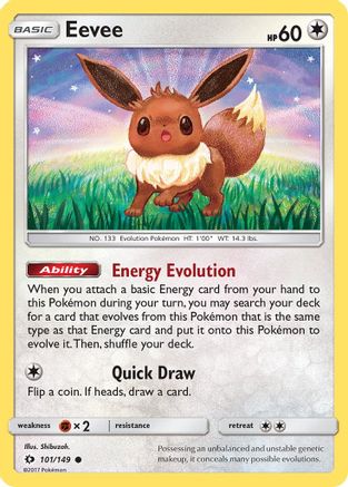 Eevee 101  SM Base Set - Common