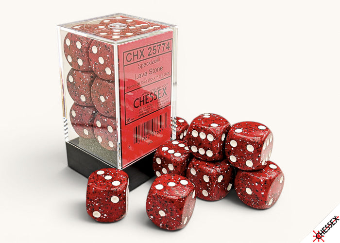 Chessex Dados d6 - Set 12 Lava stone