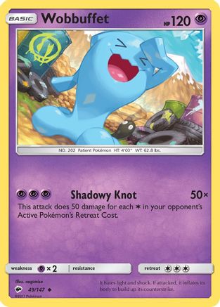 Wobbuffet 049  SM  Burning Shadows - Uncommon
