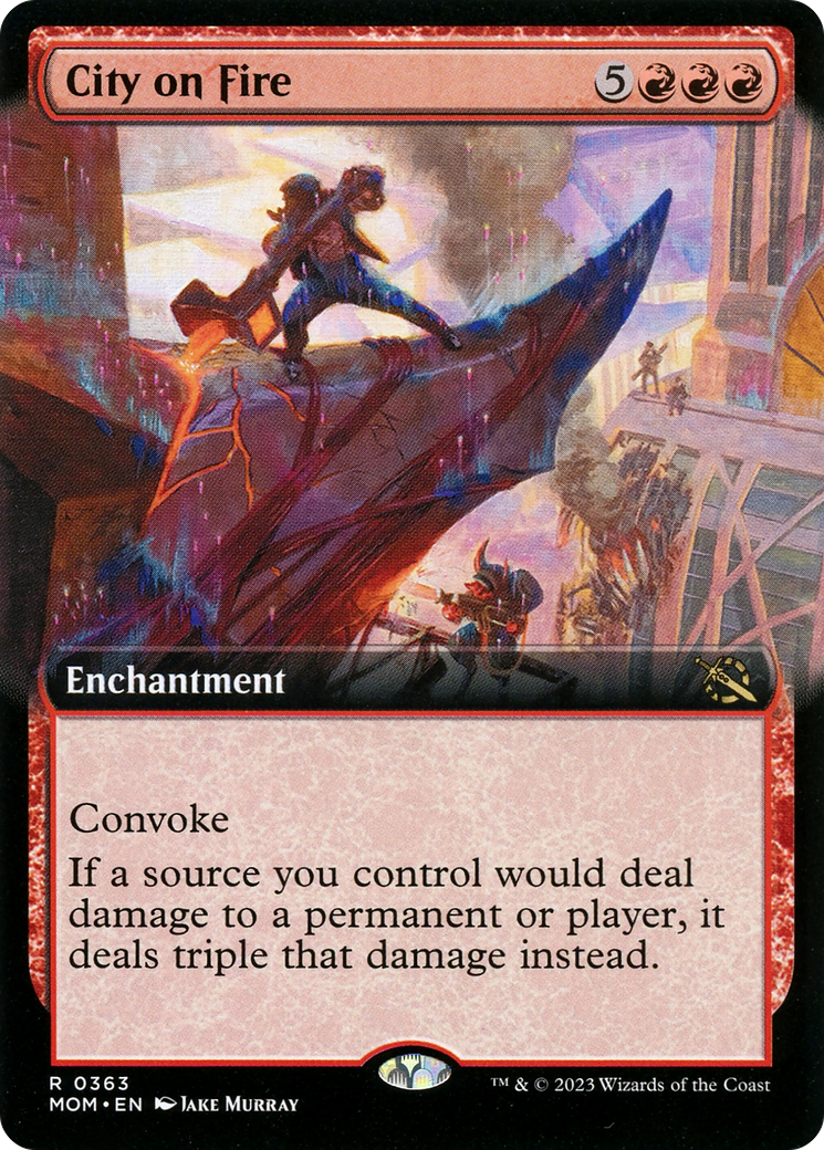 City on Fire (Extended Art) (MOM-363) - March of the Machine: (Extended Art) Foil