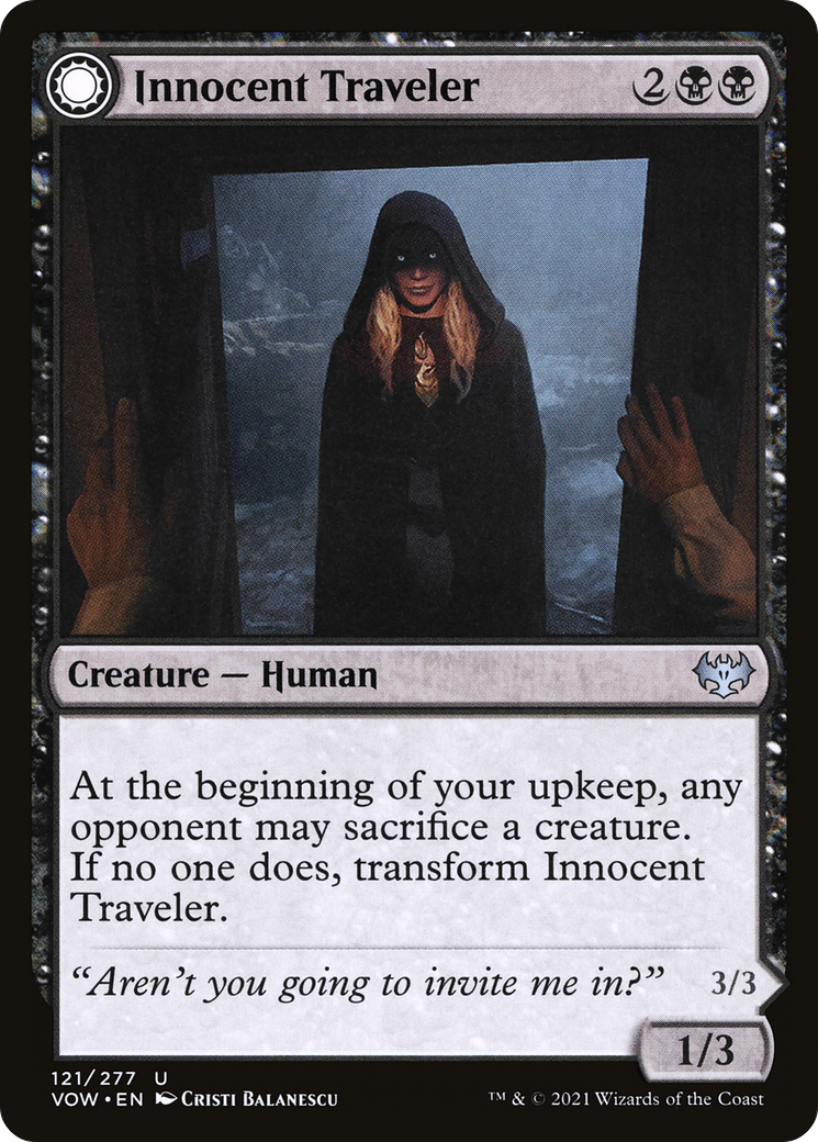 Innocent Traveler (VOW-121) - Innistrad: Crimson Vow: (Double Faced Transform) Foil