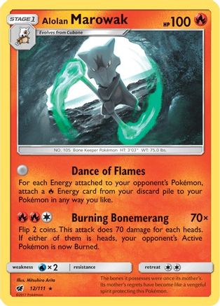 Alolan Marowak 012  - Holofoil SM  Crimson Invasion - Holo Rare