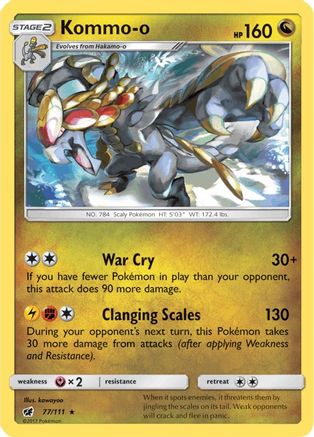 Kommo-o 077  - Reverse Holofoil SM  Crimson Invasion - Rare