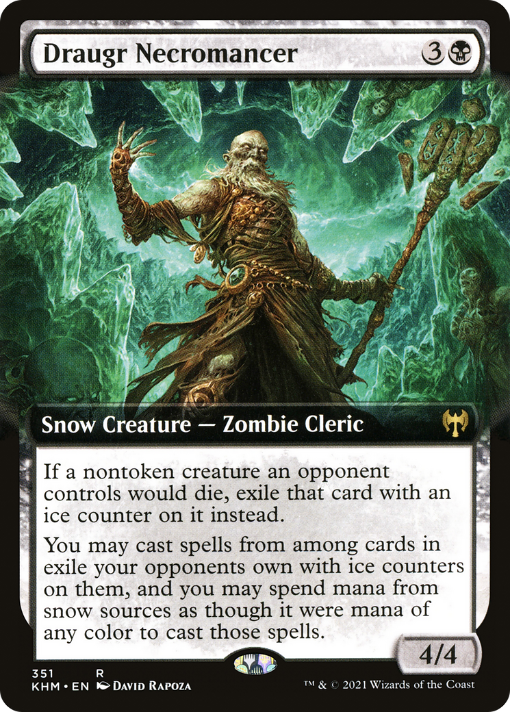 Draugr Necromancer (Extended Art) (KHM-351) - Kaldheim: (Extended Art, snow)