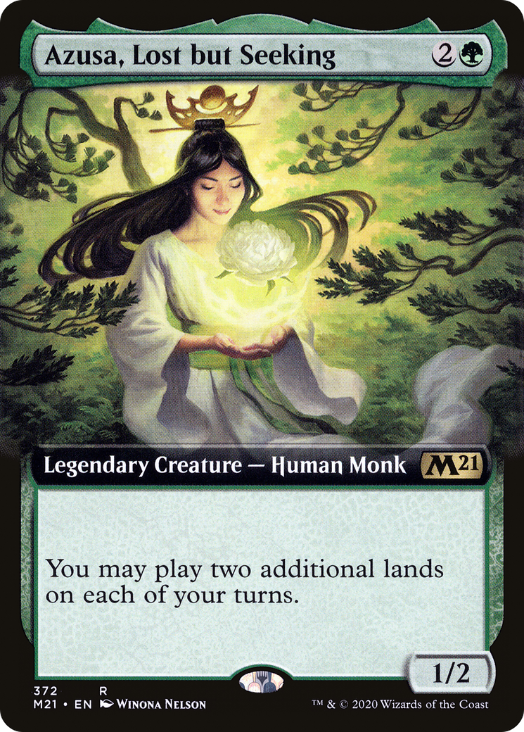 Azusa, Lost but Seeking (Extended Art) (M21-372) - Core Set 2021: (Extended Art) Foil