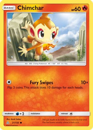 Chimchar (21) (21) 021  - Reverse Holofoil SM  Ultra Prism - Common