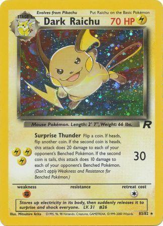 Dark Raichu 083  - Unlimited Holofoil Team Rocket - Secret Rare