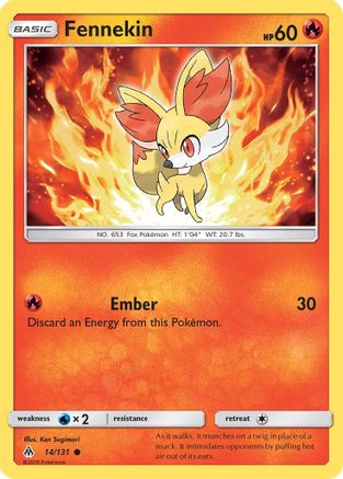Fennekin (14) (14) 014/131  - Reverse Holofoil SM  Forbidden Light - Common