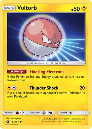 Voltorb 047  - Reverse Holofoil SM  Celestial Storm - Common