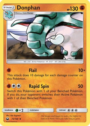 Donphan  - Reverse Holofoil SM  Celestial Storm - Uncommon