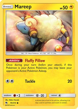 Mareep (75) (75) 075  - Reverse Holofoil SM  Lost Thunder - Common