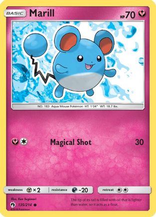Marill 135  - Reverse Holofoil SM  Lost Thunder - Common