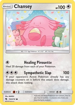 Chansey 152  - Reverse Holofoil SM  Lost Thunder - Common