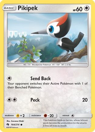 Pikipek (164)/214  - Reverse Holofoil SM  Lost Thunder - Common