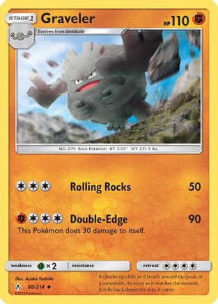 Graveler  SM  Unbroken Bonds - Uncommon