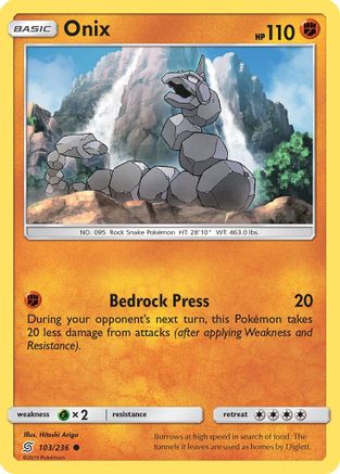 Onix 103  - Reverse Holofoil SM  Unified Minds - Common
