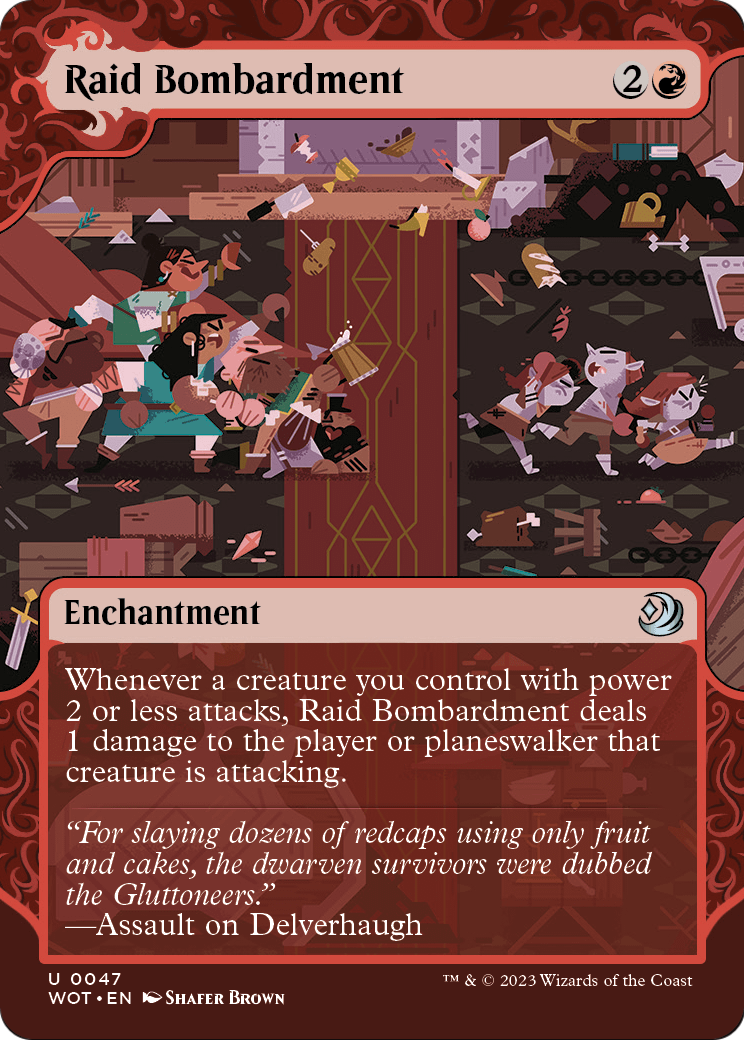 Raid Bombardment (WOT-047) - Wilds of Eldraine: Enchanting Tales: (Showcase) (Borderless) Foil
