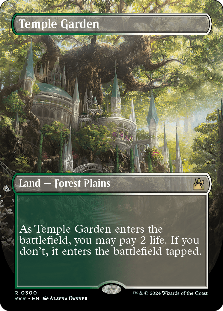 Temple Garden (Borderless) (RVR-300) - Ravnica Remastered Foil