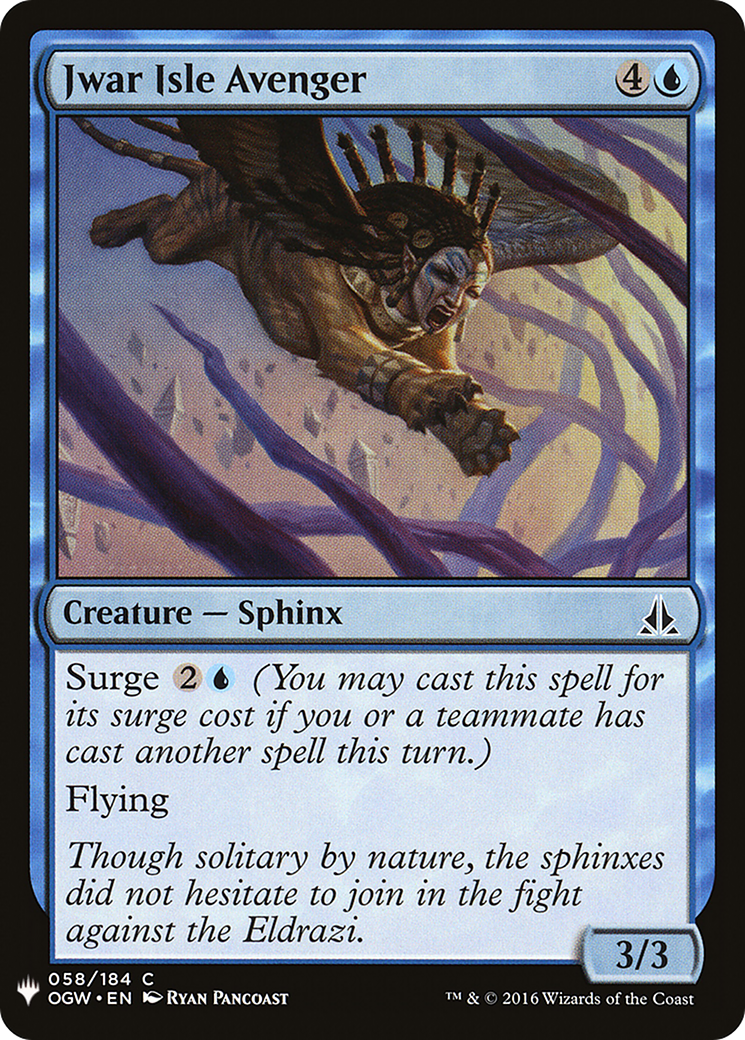 Jwar Isle Avenger (LIST-OGW-58) - The List