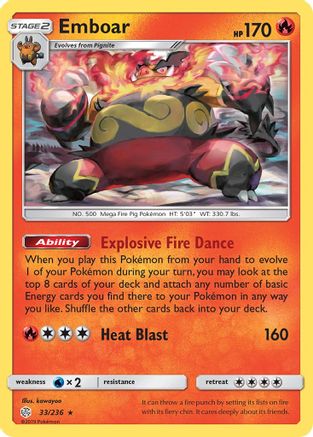 Emboar 033  SM  Cosmic Eclipse - Rare