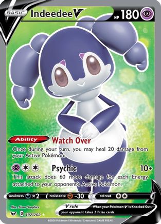 Indeedee V (Full Art) 192  - Holofoil SWSH01 Sword & Shield Base Set - Ultra Rare