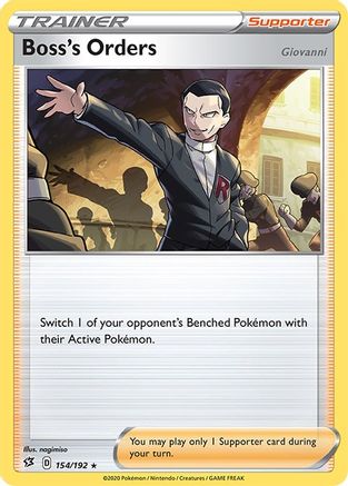 Boss's Orders 154  - Reverse Holofoil SWSH02 Rebel Clash - Holo Rare