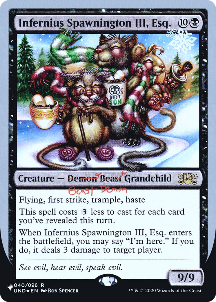Infernius Spawnington III, Esq. (LIST-040/096) - The List (Unfinity Foil Edition) Foil