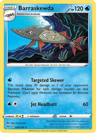 Barraskewda 042  - Reverse Holofoil SWSH04 Vivid Voltage - Rare