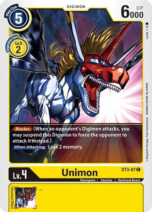 Unimon (ST3-07) - Starter Deck 03: Heaven's Yellow