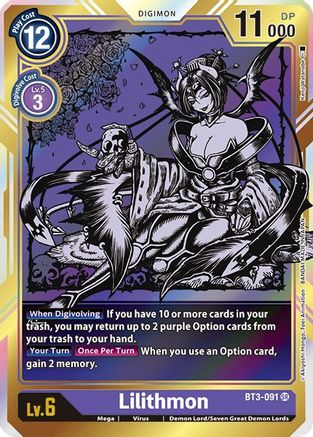 Lilithmon (Alternate Art) (BT3-091) - Release Special Booster 1.0 Foil