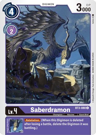 Saberdramon (BT3-080) - Release Special Booster 1.5