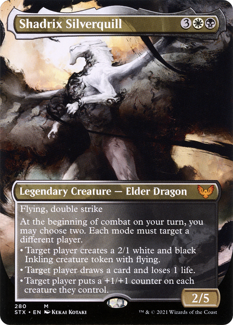 Shadrix Silverquill (Borderless) (STX-280) - Strixhaven: School of Mages Foil