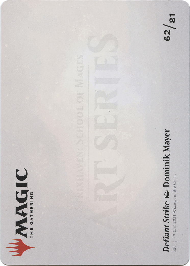 Defiant Strike // Defiant Strike (ASTX-062) - Strixhaven Art Series (Borderless) Foil