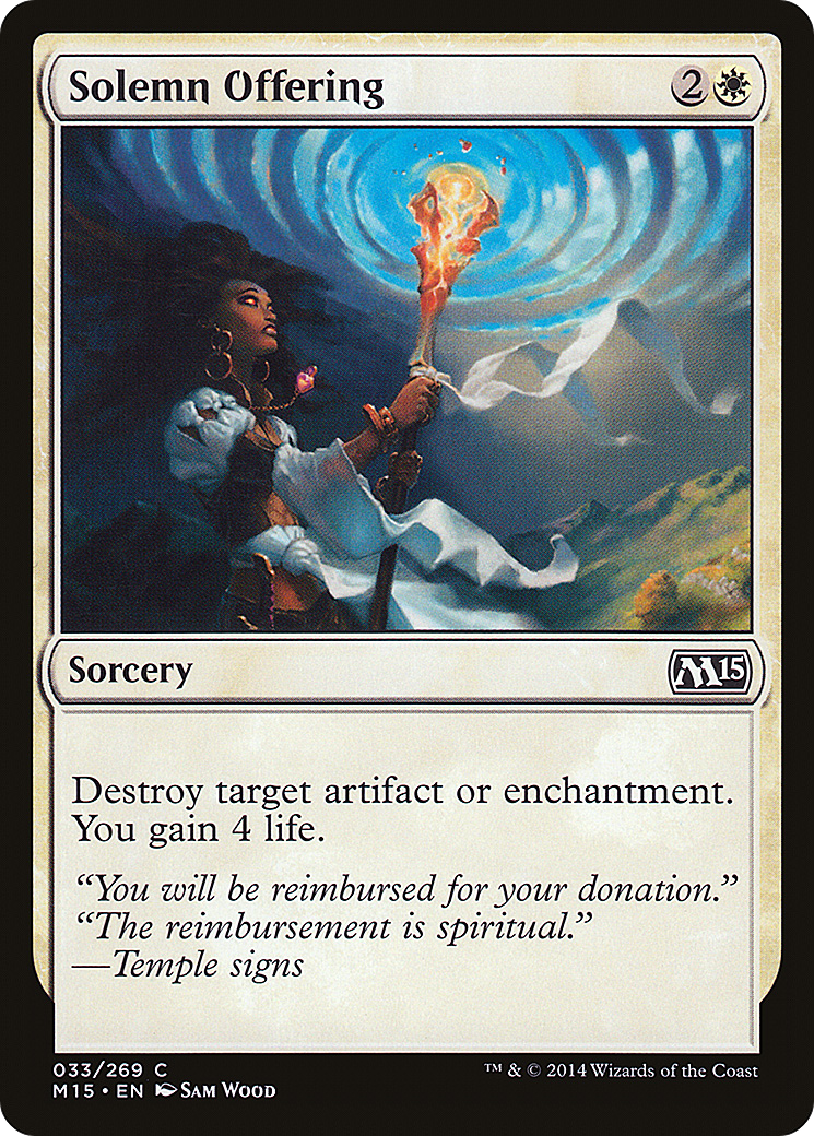 Solemn Offering (M15-033) - Magic 2015 Foil
