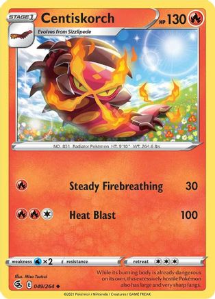 Centiskorch (49) (49) 049  - Reverse Holofoil SWSH08 Fusion Strike - Uncommon