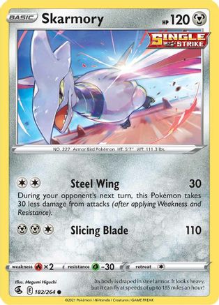 Skarmory 182  - Reverse Holofoil SWSH08 Fusion Strike - Common