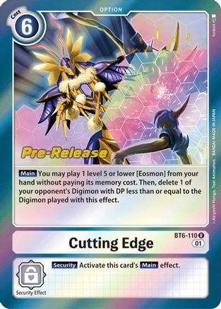 Cutting Edge (BT6-110) - Double Diamond Pre-Release Cards Foil