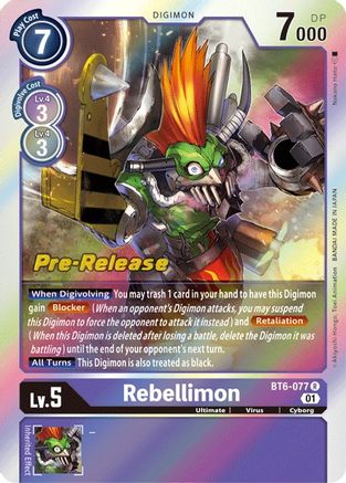 Rebellimon (BT6-077) - Double Diamond Pre-Release Cards Foil