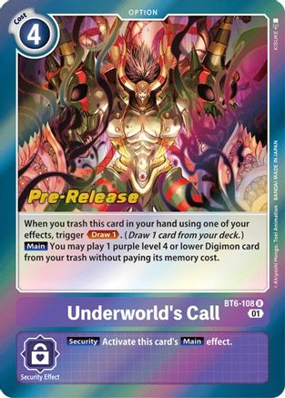 Underworld's Call (BT6-108) - Double Diamond Pre-Release Cards Foil