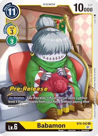 Babamon (BT6-042) - Double Diamond Pre-Release Cards Foil