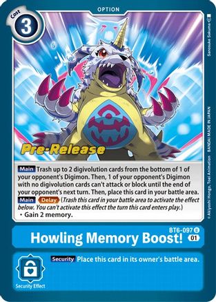 Howling Memory Boost! (BT6-097) - Double Diamond Pre-Release Cards Foil