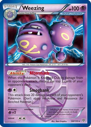 Weezing (Team Plasma) 058/135  Deck Exclusives - Rare