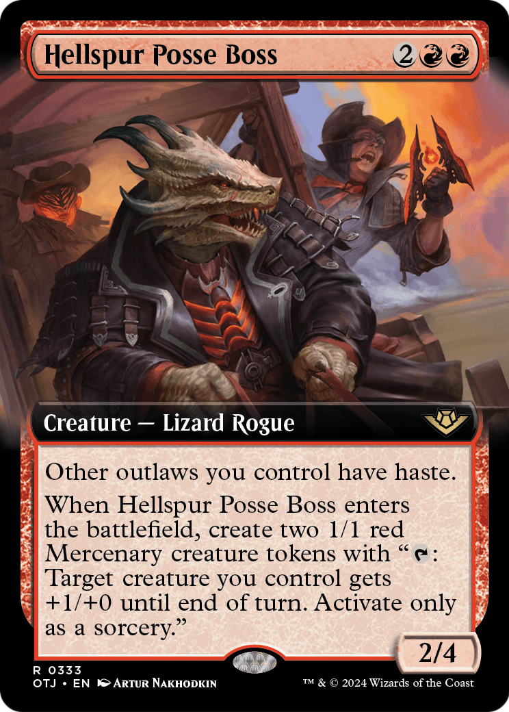 Hellspur Posse Boss (Extended Art) (OTJ-333) - Outlaws of Thunder Junction: (Extended Art) Foil