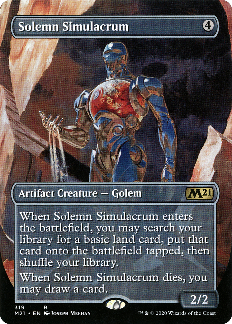 Solemn Simulacrum (Alternate Art) (M21-319) - Core Set 2021 (Borderless) Foil