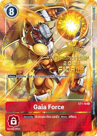 Gaia Force (2021 Championship Finals Tamer's Evolution Pack) (ST1-16) - Starter Deck 01: Gaia Red Foil